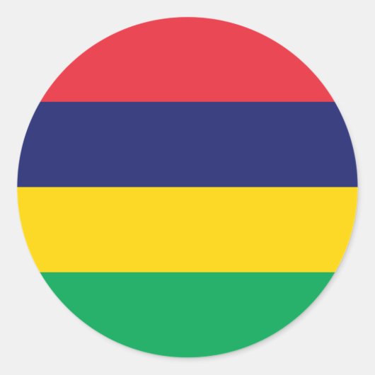 モーリシャス国旗 ラウンドシール (正面)