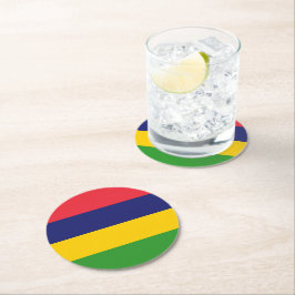 モーリシャス国旗 ラウンドペーパーコースター