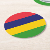 モーリシャス国旗 ラウンドペーパーコースター (アングル)