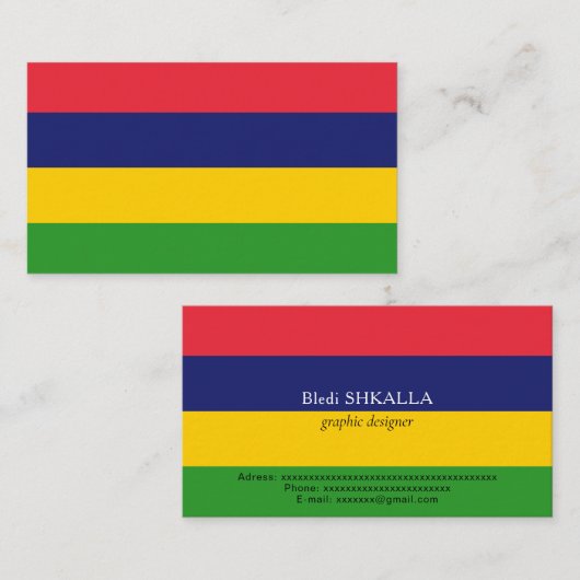 モーリシャス国旗 名刺 (正面/裏面)