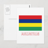モーリシャス国旗(名前あり) ポストカード (正面/裏面)