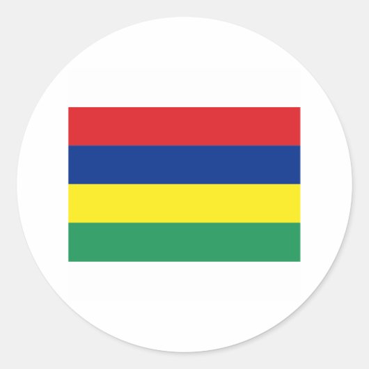 モーリシャス国際的国旗 ラウンドシール (正面)
