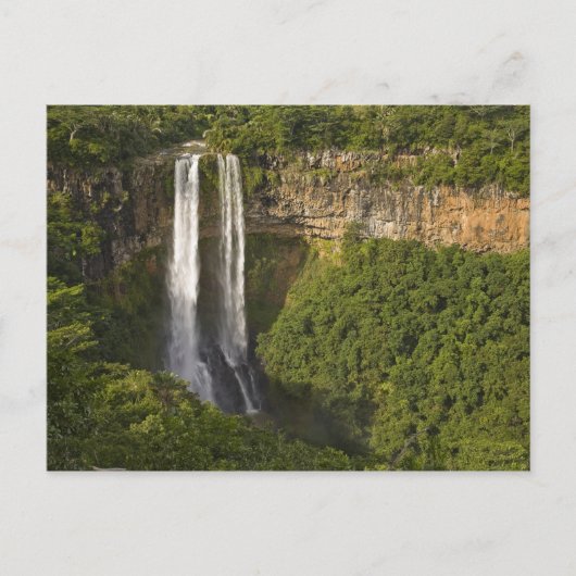 モーリシャス島で最も高いシャマレルの滝、上から ポストカード (正面)