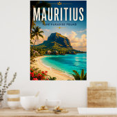🌴 モーリシャス島のパラダイス コースト 🌊 ポスター (キッチン)