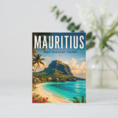 🌴 モーリシャス島のパラダイス コースト 🌊 ポストカード (スタンド正面)