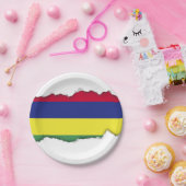 モーリシャス旗 ペーパープレート (パーティー)