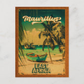モーリシャス東アフリカヴィンテージヤシの木お土産 ポストカード (正面)