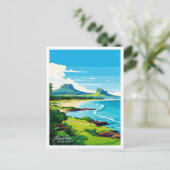 モーリシャス東アフリカ旅行ヴィンテージイラストレーション ポストカード (スタンド正面)