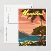モーリシャス東アフリカVintage旅行ヤシ ポストカード (正面/裏面)