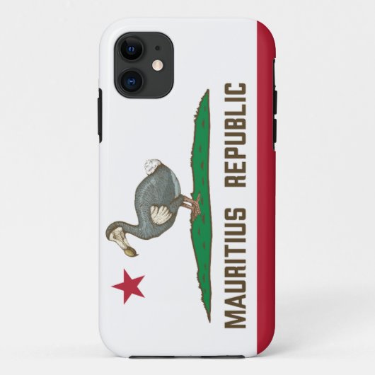 モーリシャス・カリフォルニア国旗Dodo Case-Mate iPhoneケース (裏面)