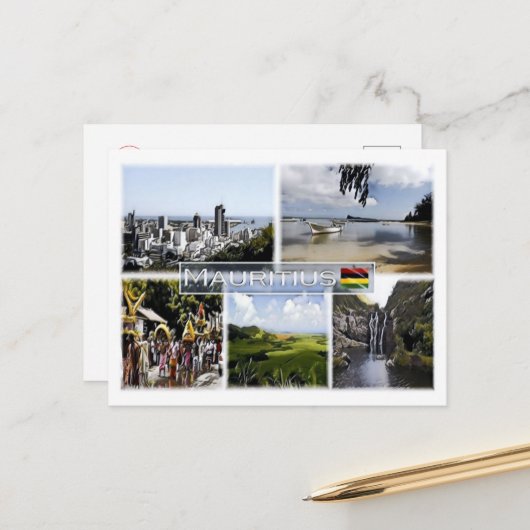 モーリシャス – モザイク –  ポストカード (正面/裏面インサイチュ)