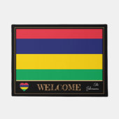 モーリシャス&モーリシャスフラグハウス/スポーツウェルカム ドアマット (正面)