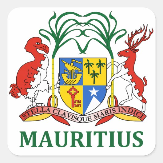 モーリシャス – 紋章/旗/紋章/紋章 スクエアシール (正面)