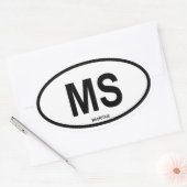 モーリシャス「MS」 楕円形シール (封筒)