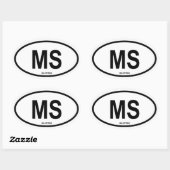 モーリシャス「MS」 楕円形シール (シート)