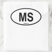 モーリシャス「MS」 楕円形シール (バッグ)