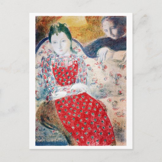 モーリス淡い色のト・デニスのシルバーソファで ポストカード (正面)