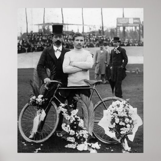 モーリス・ギャラン 優勝 パリ-ルーベ 1898 カラー レデュース ポスター (正面)