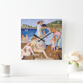 モーリス・デニス海水浴 スクエア壁時計 (ホーム)