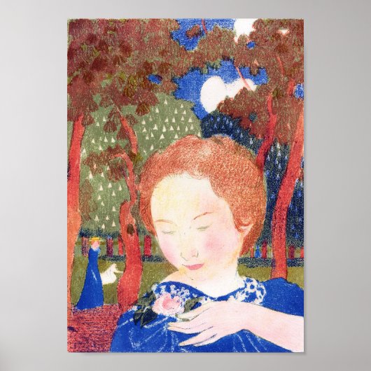 モーリス・デニス・コサージュに触れる女性 ポスター (正面)