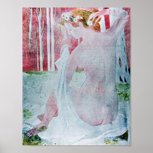 モーリス・デニス、デイジーで冠を飾ったニンフ ポスター (正面)