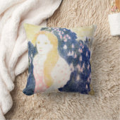 モーリス・デニス・ピンク・ドレスの女性 クッション (ブランケット)