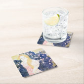 モーリス・デニス・ピンク・ドレスの女性 スクエアペーパーコースター (インサイチュ)