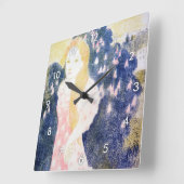 モーリス·デニス·ピンク·ドレスの女性 スクエア壁時計 (傾斜)