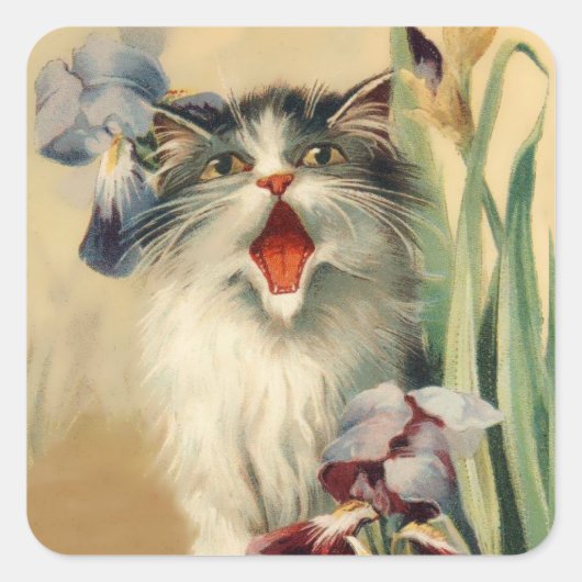 モーリス・ブーランジェ「猫とアイリス」 スクエアシール (正面)
