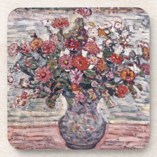 モーリス・プレンダガストの花瓶の花、ジニア コースター (正面)