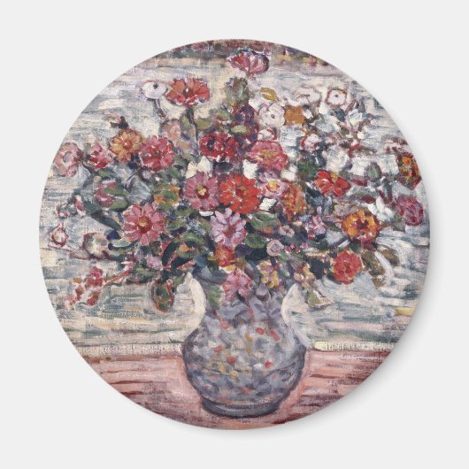 モーリス・プレンダガストの花瓶の花、ジニア マグネット (正面)