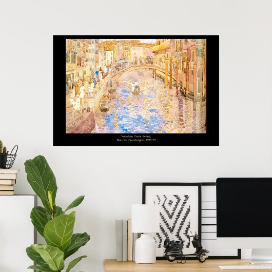 モーリス・プレンダーガストのヴェネツィア運河のシーン ポスター (ホームオフィス)