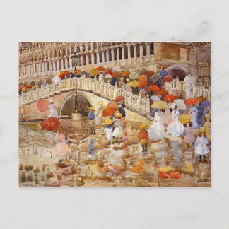 モーリス・プレンダーガスト – 雨の中の傘 ポストカード