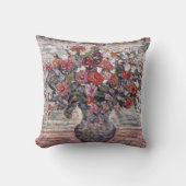 モーリス・プレンデガストの花瓶の花、ジニア クッション (正面)