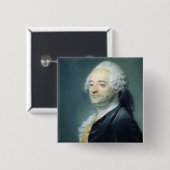 モーリスQuentin de la Tour 1750年のポートレート 缶バッジ (正面&裏面)
