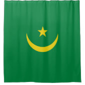モーリタニアの国旗 シャワーカーテン (正面)