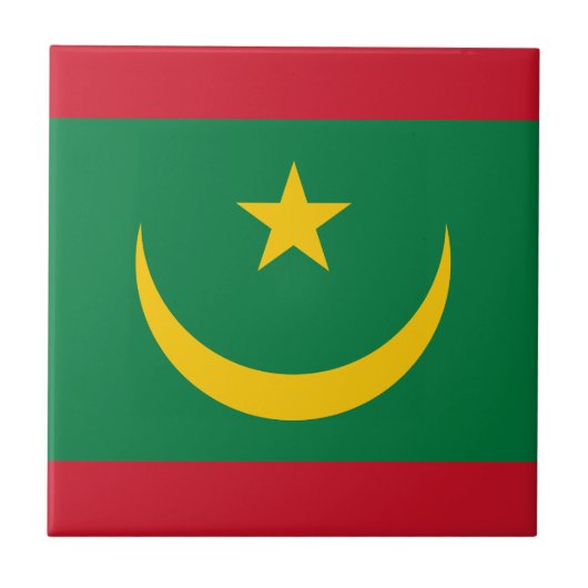 モーリタニアの国旗 タイル (正面)