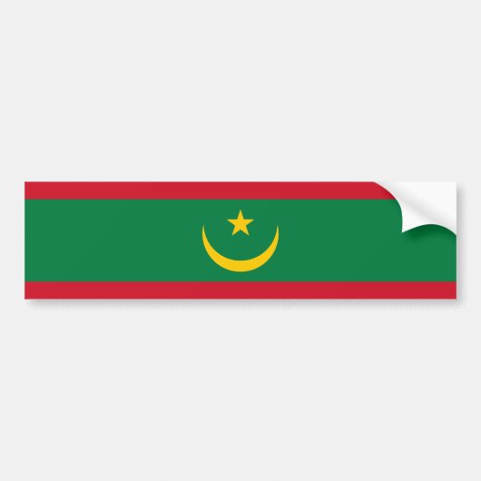 モーリタニアの国旗 バンパーステッカー (正面)