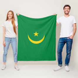 モーリタニアの国旗 フリースブランケット