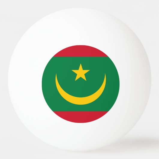 モーリタニアの国旗 卓球ボール (正面)