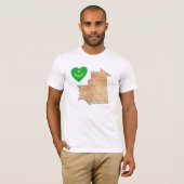 モーリタニアの旗と地図のハートTシャツ Tシャツ (正面フル)