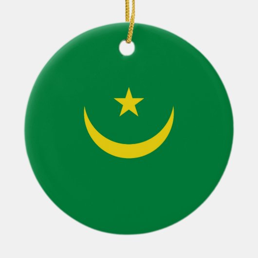 モーリタニアの旗 セラミックオーナメント (正面)