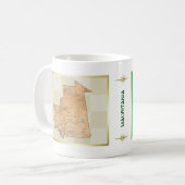 モーリタニアの旗 + 地図のマグ コーヒーマグカップ (正面左)