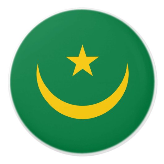 モーリタニアの旧国旗 セラミックノブ (正面)