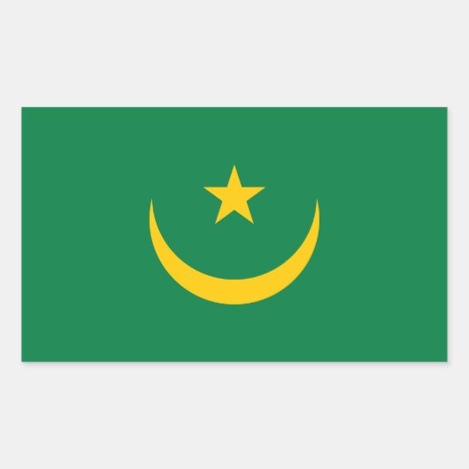 モーリタニアの旧国旗 長方形シール (正面)