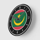 モーリタニアエレガント国旗 ラウンド壁時計 (傾斜)