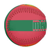 モーリタニア国旗とコート・オブ・アームズ 野球ボール (正面左)