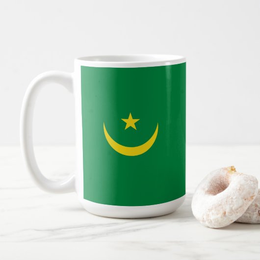 モーリタニア国旗 コーヒーマグカップ (ドーナツ)