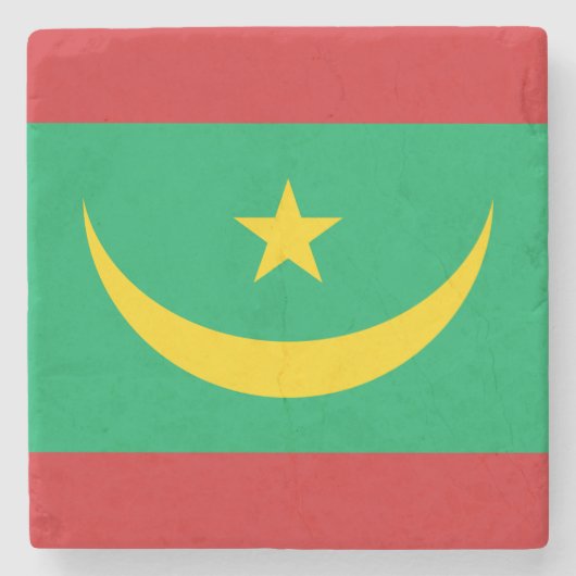 モーリタニア国旗 ストーンコースター (正面)