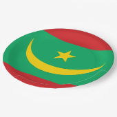 モーリタニア国旗 ペーパープレート (アングル)